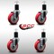 Service Caster 4'' SS Red Poly Wheel Swivel 1-3/4'' Expanding Stem Caster Set, 4PK SCC-SSEX20S414-PPUB-RED-134-4 - alternate 4
